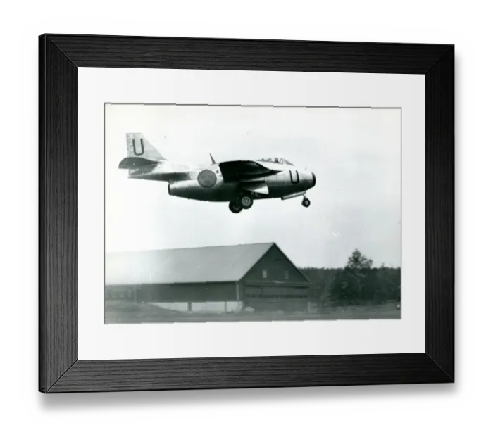 Framed Print : The prototype Saab J29, 29001, takes-off for its first f? Framed Print : The prototype Saab J29, 29001, takes-off for its first f?