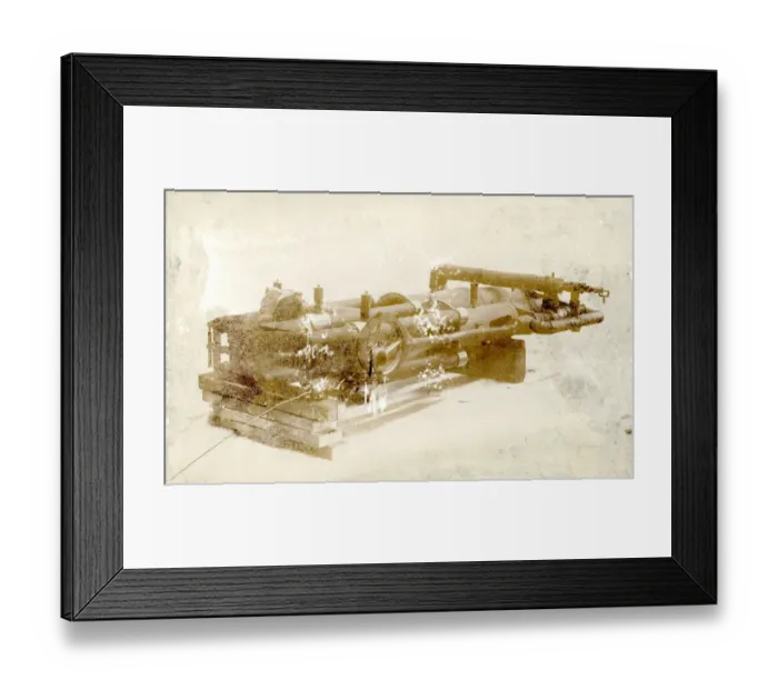 Framed Print : Two-cylinder steam engine used by Sir Hiram Maxim, circa? Framed Print : Two-cylinder steam engine used by Sir Hiram Maxim, circa?