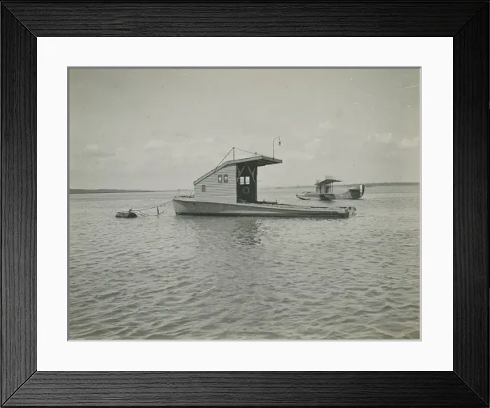 Framed Print : Towing lighter adapted to be a floating dock for flying ? Framed Print : Towing lighter adapted to be a floating dock for flying ?