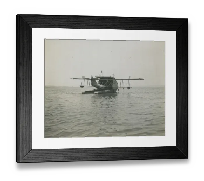 Framed Print : A Curtiss H12 Large America in a towing lighter adapted ? Framed Print : A Curtiss H12 Large America in a towing lighter adapted ?