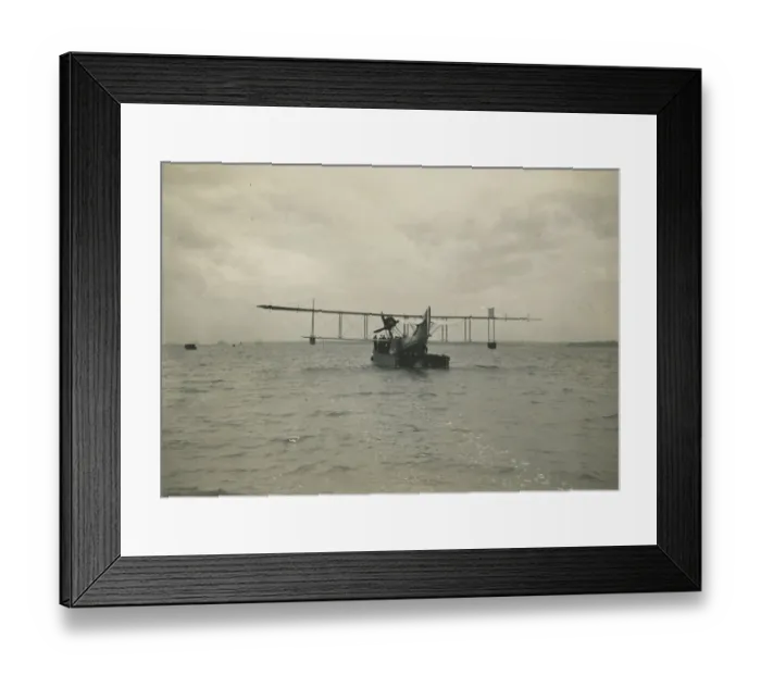 Framed Print : Curtiss H12 Large America, 8681, aboard a towing lighter Framed Print : Curtiss H12 Large America, 8681, aboard a towing lighter