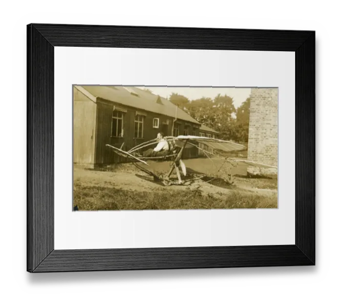 Framed Print : Major Baden-Powell in his Scout monoplane (The Midge) du? Framed Print : Major Baden-Powell in his Scout monoplane (The Midge) du?