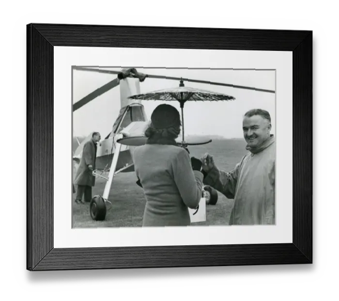 Framed Print : W. Wyne, known as ?Winnie Wynne? an autogyro enthusiast, ? Framed Print : W. Wyne, known as ?Winnie Wynne? an autogyro enthusiast, ?