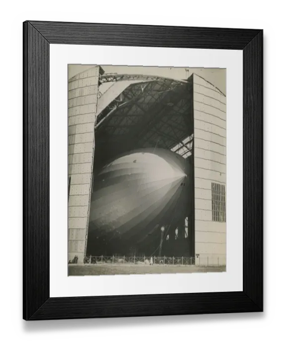 Framed Print : The LZ129 Hindenburg in its hangar at Friedrichshafen on? Framed Print : The LZ129 Hindenburg in its hangar at Friedrichshafen on?