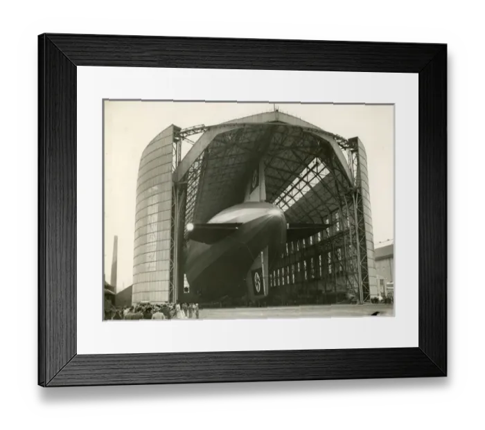 Framed Print : The LZ129 Hindenburg in its hangar at Friedrichshafen on? Framed Print : The LZ129 Hindenburg in its hangar at Friedrichshafen on?