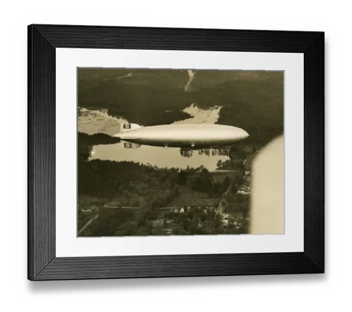 Framed Print : The LZ129 Hindenburg over New Jersey on its was to Lakeh? Framed Print : The LZ129 Hindenburg over New Jersey on its was to Lakeh?
