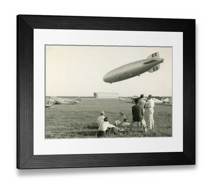Framed Print : The LZ129 Hindenburg landing at Franfurt airship port Framed Print : The LZ129 Hindenburg landing at Franfurt airship port