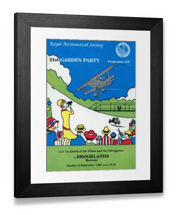 Framed Print : Cover of the 1993 Royal Aeronautical Society Garden Part? Framed Print : Cover of the 1993 Royal Aeronautical Society Garden Part?