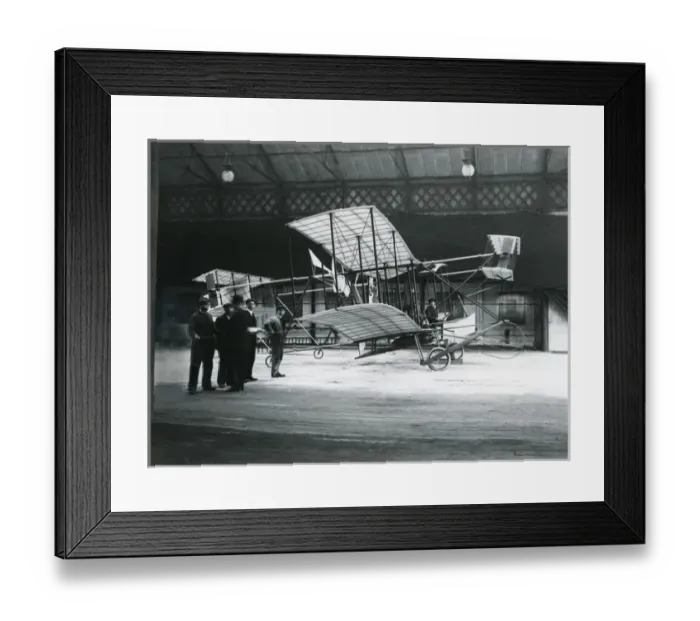 Framed Print : The completed Maxim 1910 biplane at Crayford, Kent Framed Print : The completed Maxim 1910 biplane at Crayford, Kent