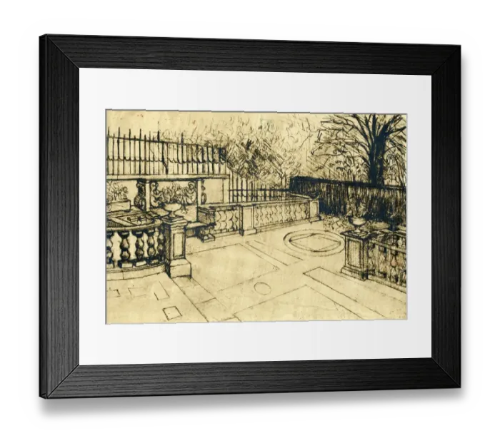 Framed Print : A sketch of the garden of No. 4 Hamilton Place before con? Framed Print : A sketch of the garden of No. 4 Hamilton Place before con?