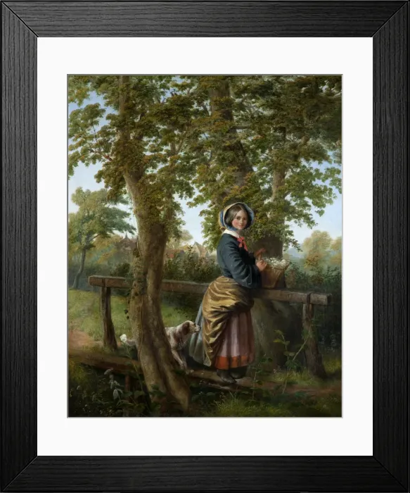 Framed Print : Young Girl with a Basket of Eggs Framed Print : Young Girl with a Basket of Eggs