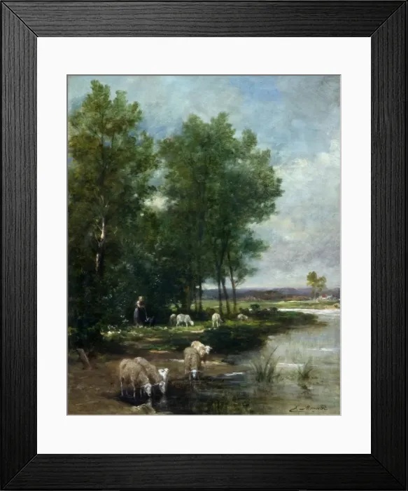 Framed Print : Landscape with Sheep Framed Print : Landscape with Sheep