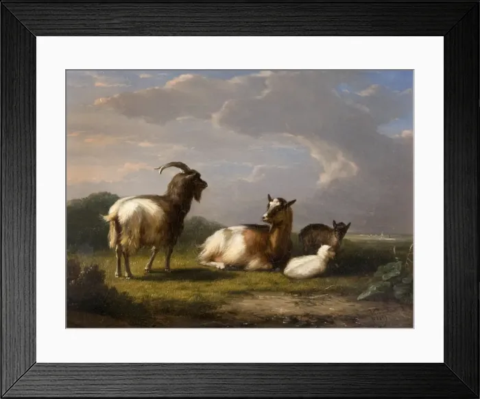 Framed Print : Goats (1859). Severdonck, Franz van 1809-1889. Date: 1859 Framed Print : Goats (1859). Severdonck, Franz van 1809-1889. Date: 1859