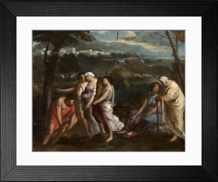 Framed Print : Group of Three Figures Carrying a Statuette