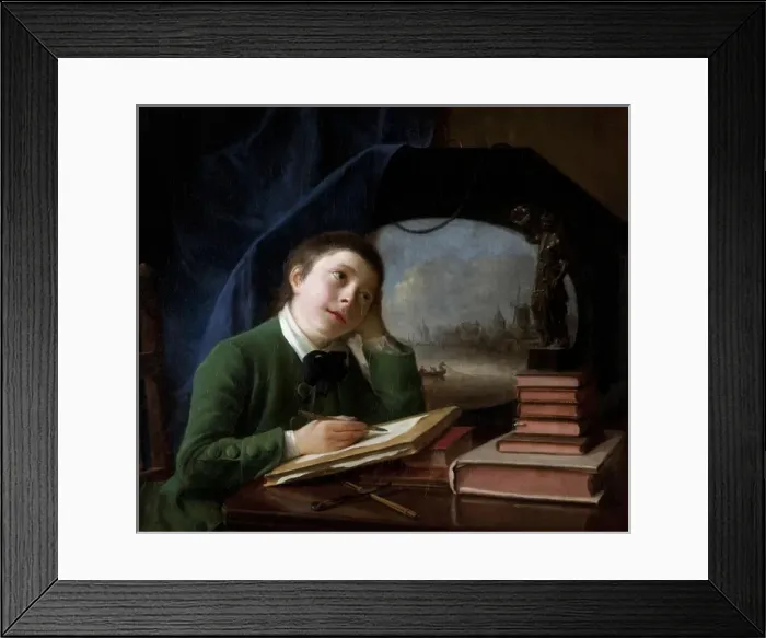 Framed Print : Portrait of his Son Sketching Framed Print : Portrait of his Son Sketching