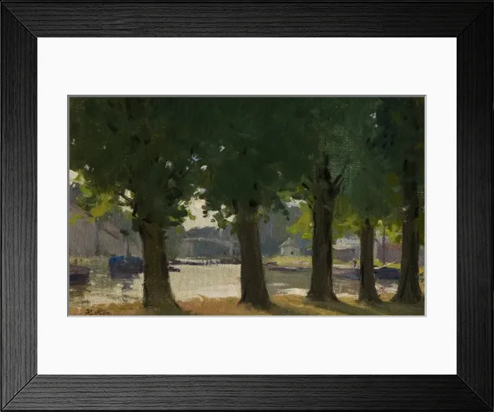 Framed Print : Five Trees by a River Framed Print : Five Trees by a River