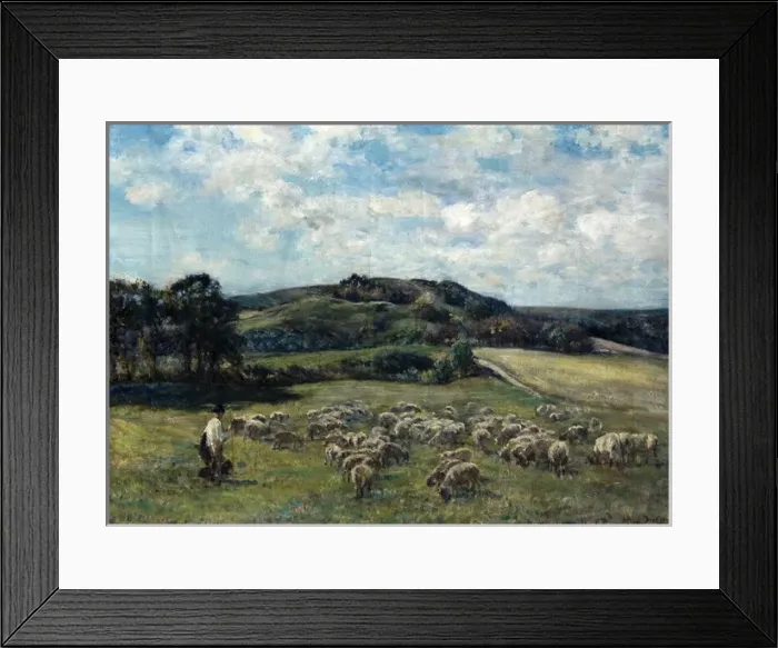 Framed Print : Landscape with Sheep Framed Print : Landscape with Sheep