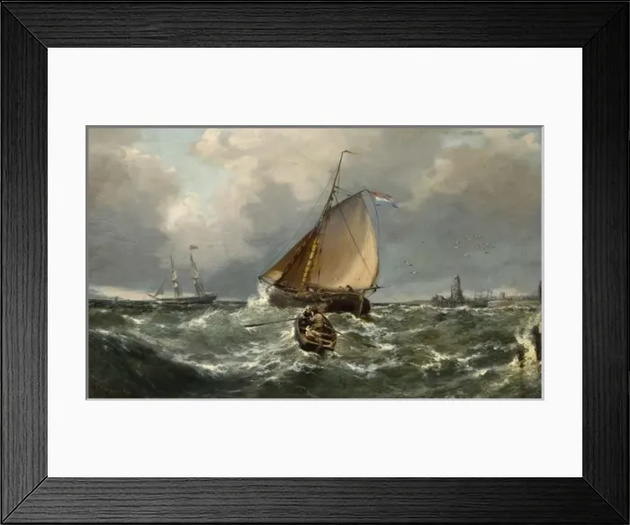 Framed Print : Dutch Shipping Scene Framed Print : Dutch Shipping Scene
