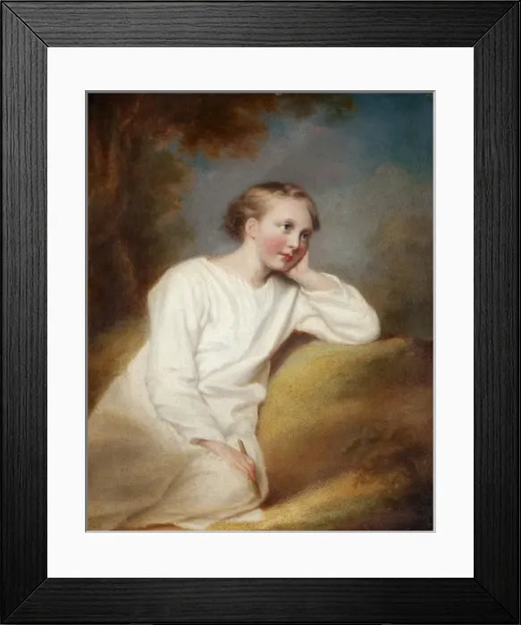 Framed Print : Young Boy in a Landscape Framed Print : Young Boy in a Landscape