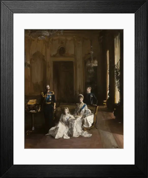 Framed Print : Second Study for King, Queen, Prince of Wales, Princess Mary Framed Print : Second Study for King, Queen, Prince of Wales, Princess Mary