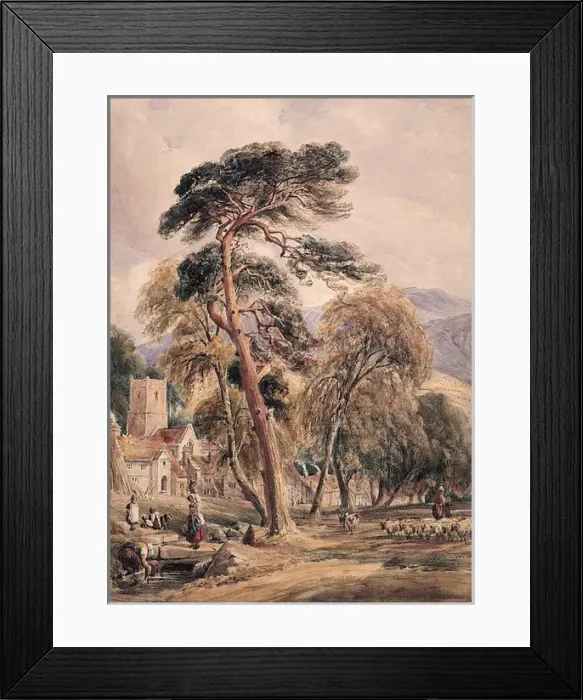 Framed Print : An Upland Village Framed Print : An Upland Village