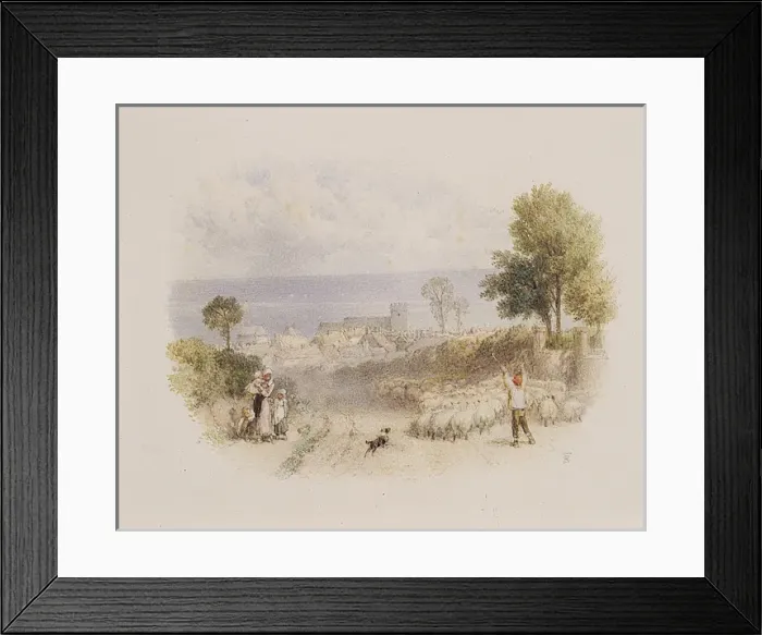Framed Print : Lyme Regis from the Charmouth Road vignette Framed Print : Lyme Regis from the Charmouth Road vignette