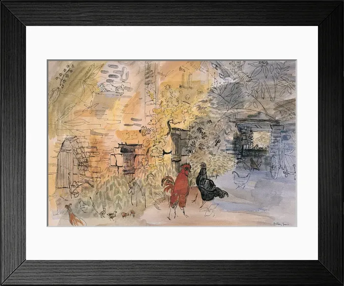 Framed Print : Red Cock and Black Hen Framed Print : Red Cock and Black Hen