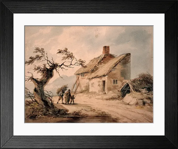 Framed Print : Landscape with Cottage Framed Print : Landscape with Cottage