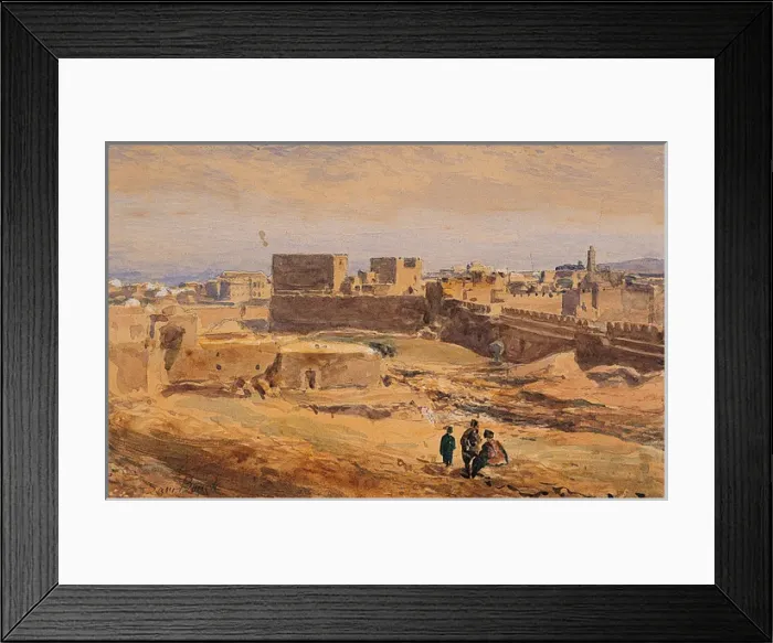 Framed Print : The Tower of Said: Desert Landscape with Figures Framed Print : The Tower of Said: Desert Landscape with Figures