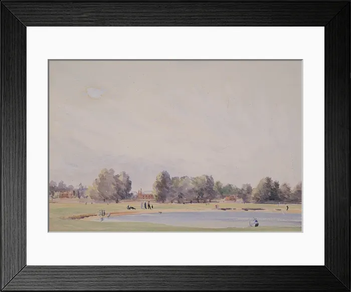 Framed Print : A Park with a Pond