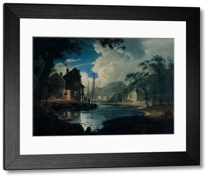 Framed Print : View of the Tamar, Cornwall, Moonlight