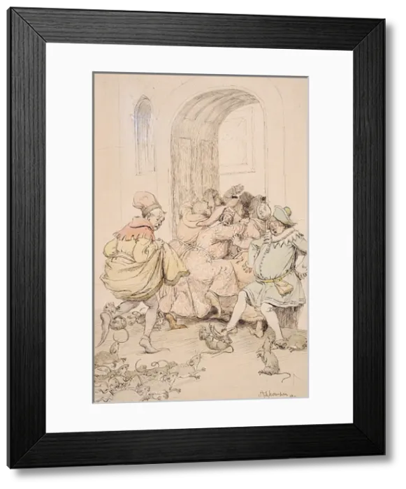 : Illustration for Robert Brownings The Pied Piper of Hamelin : Illustration for Robert Brownings The Pied Piper of Hamelin