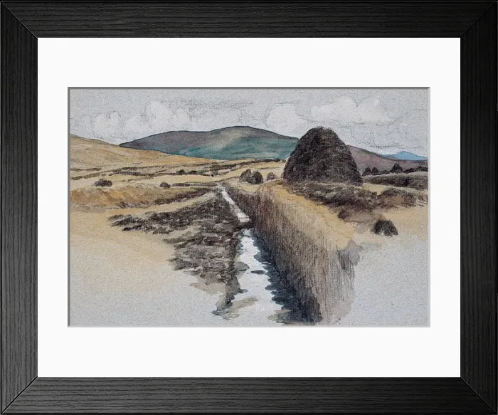 Framed Print : Peat Stacks Framed Print : Peat Stacks