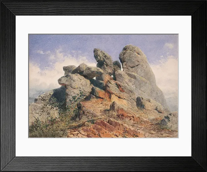 Framed Print : Rocks on a hill overhanging the Rhine Framed Print : Rocks on a hill overhanging the Rhine
