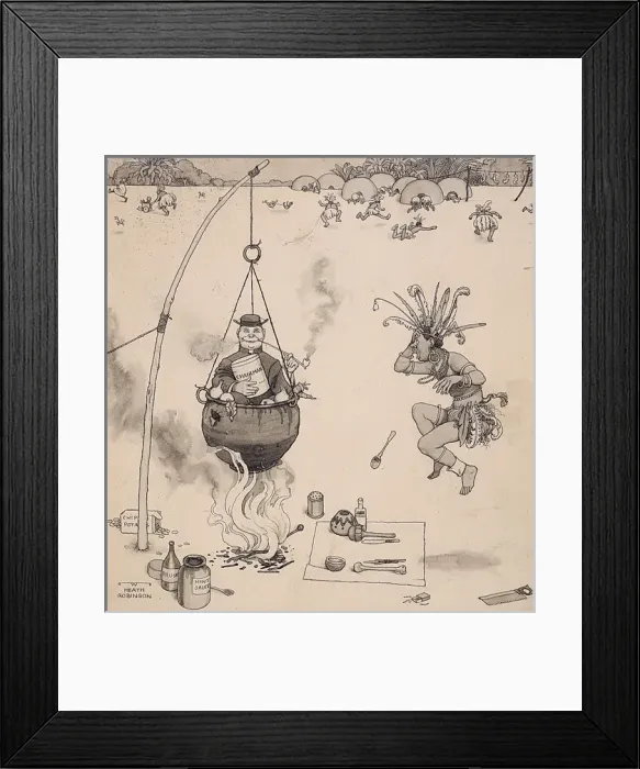 Framed Print : A Missionary being Boiled by Cannibals Framed Print : A Missionary being Boiled by Cannibals