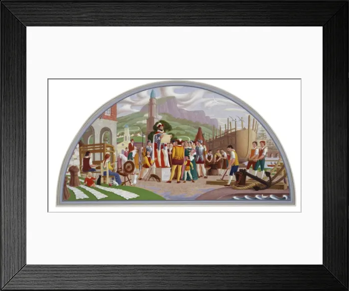 Framed Print : Sketch for Mural in Belfast City Hall Framed Print : Sketch for Mural in Belfast City Hall