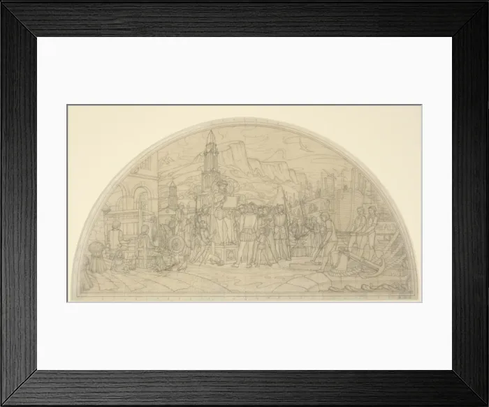 Framed Print : Sketch for Mural in Belfast City Hall Framed Print : Sketch for Mural in Belfast City Hall