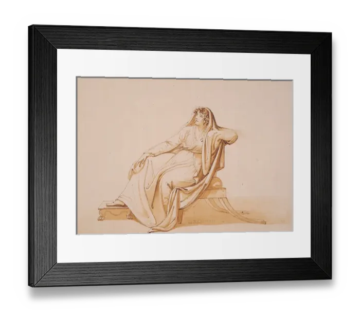 Framed Print : Seated Classical Female Figure Framed Print : Seated Classical Female Figure