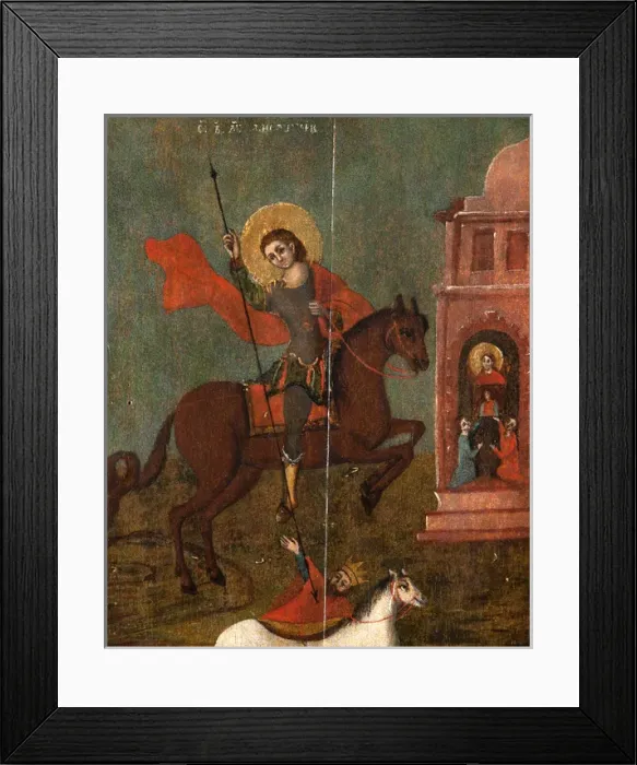 Framed Print : St. Demetrius Plunging King John into an Abyss Framed Print : St. Demetrius Plunging King John into an Abyss