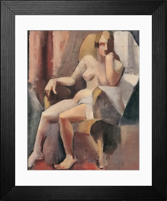 Framed Print : Seated Female Nude Framed Print : Seated Female Nude