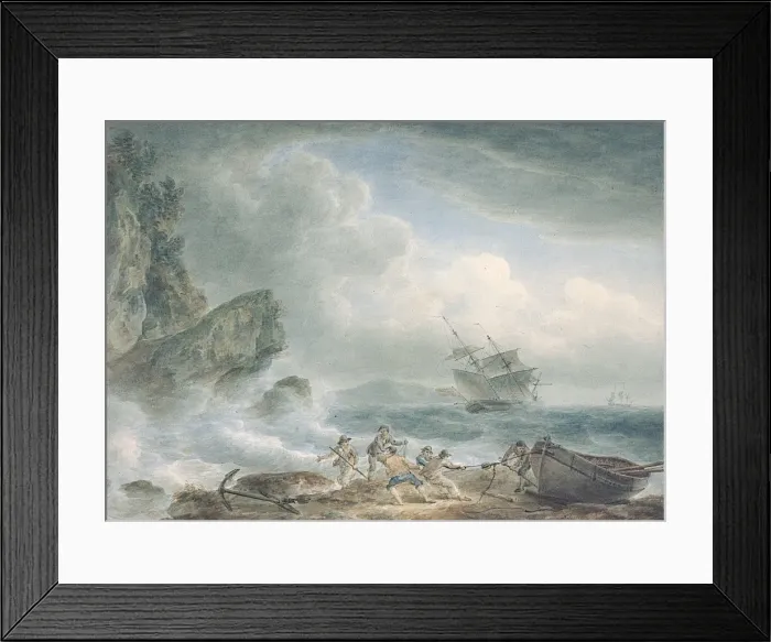 Framed Print : Stormy Scene on Rocky Coast Framed Print : Stormy Scene on Rocky Coast