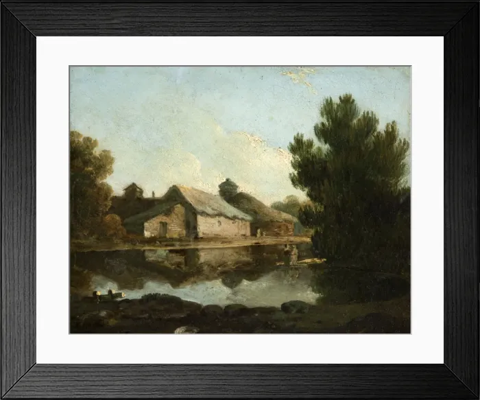 Framed Print : Farm with a Pond late s Framed Print : Farm with a Pond late s