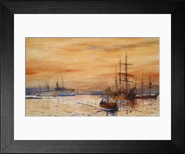 Framed Print : A Harbour by Sunset Framed Print : A Harbour by Sunset
