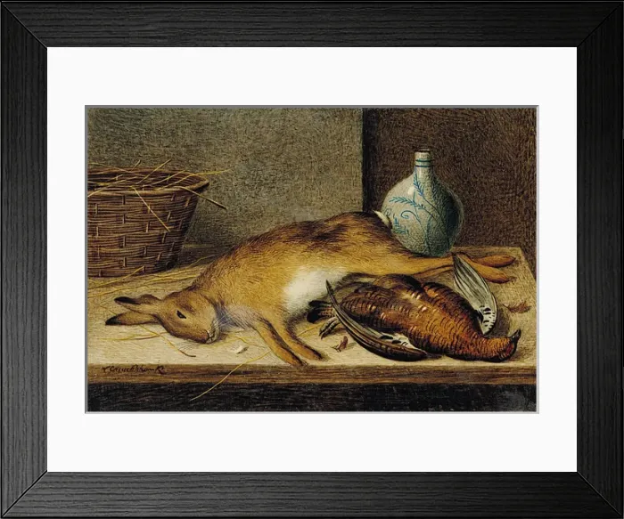 Framed Print : Still Life with Dead Hare and Grouse Framed Print : Still Life with Dead Hare and Grouse