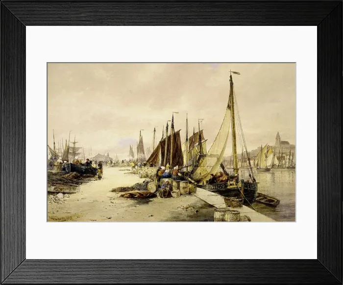 Framed Print : Boulogne (1877). Hardy, Thomas Bush 1842 - 1897. Date: 1877 Framed Print : Boulogne (1877). Hardy, Thomas Bush 1842 - 1897. Date: 1877