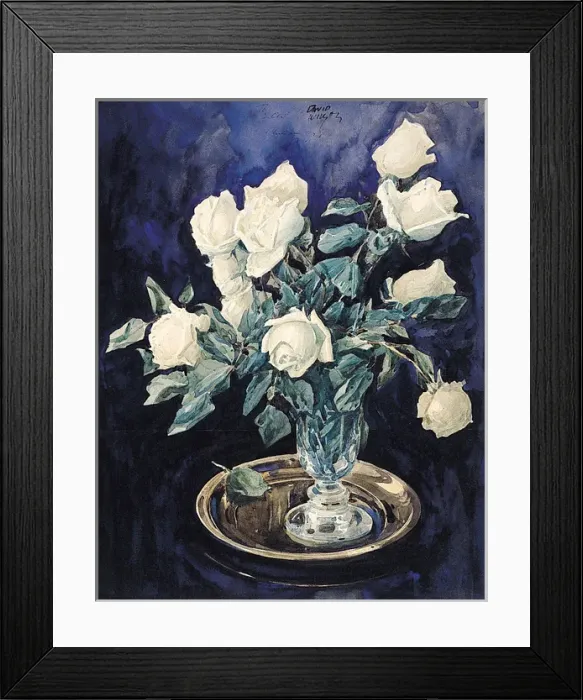 Framed Print : White roses in a glass Framed Print : White roses in a glass