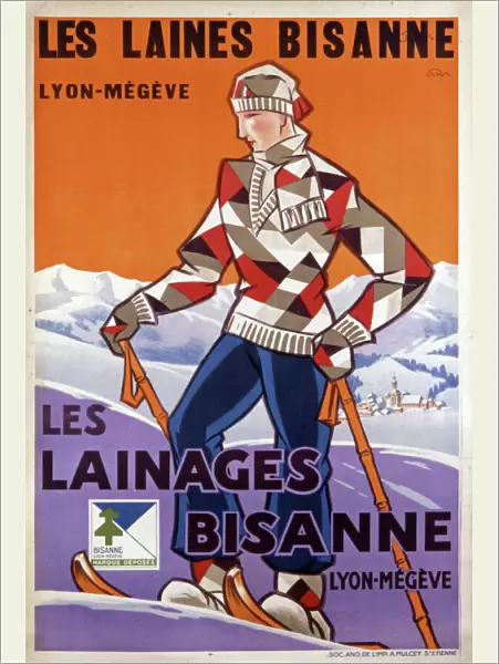 Les Laines Bisanne wool company poster
