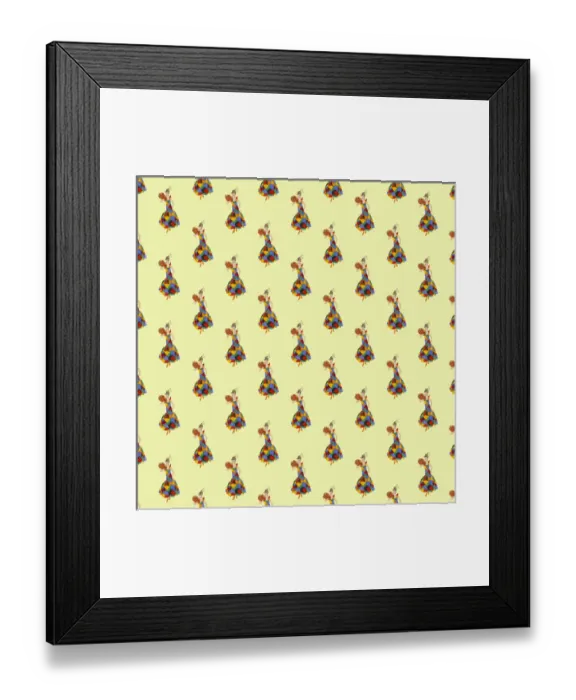 Framed Print : Repeating Pattern - Colourful Lady Artist holding a palette Framed Print : Repeating Pattern - Colourful Lady Artist holding a palette