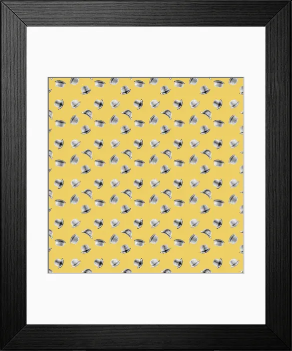 Framed Print : Repeating Pattern - Bowler Hats Framed Print : Repeating Pattern - Bowler Hats