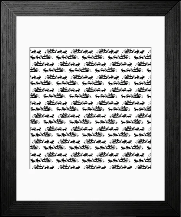 Framed Print : Repeating Pattern - Father Christmas and Reindeer Framed Print : Repeating Pattern - Father Christmas and Reindeer